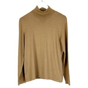 NWT Ann Taylor cotton silk blend turtleneck pullover sweater top size L NEW